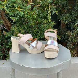 Marco Tozzi Italian Pink Silver Wood Leather S
Chunky Platform Sandals 39 8.5